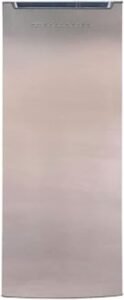 Frigidaire Upright Freezer, 6.5 cu. ft., Deep Freeze, Vinyl Coated Metal with Wire Shelving, Compact for Kitchen, RV, Dorm, Cabin, and Trailer, Platinum Design Series, Silver - 21D x 23W x 56H