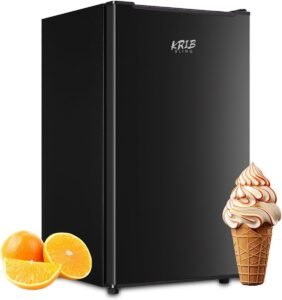 3.0 Cu.ft Freezer 3 Gears Temperature Control Upright Freezer Compact Mini Freezer with Removable Shelves for Bedroom, Office, Dorm, Black