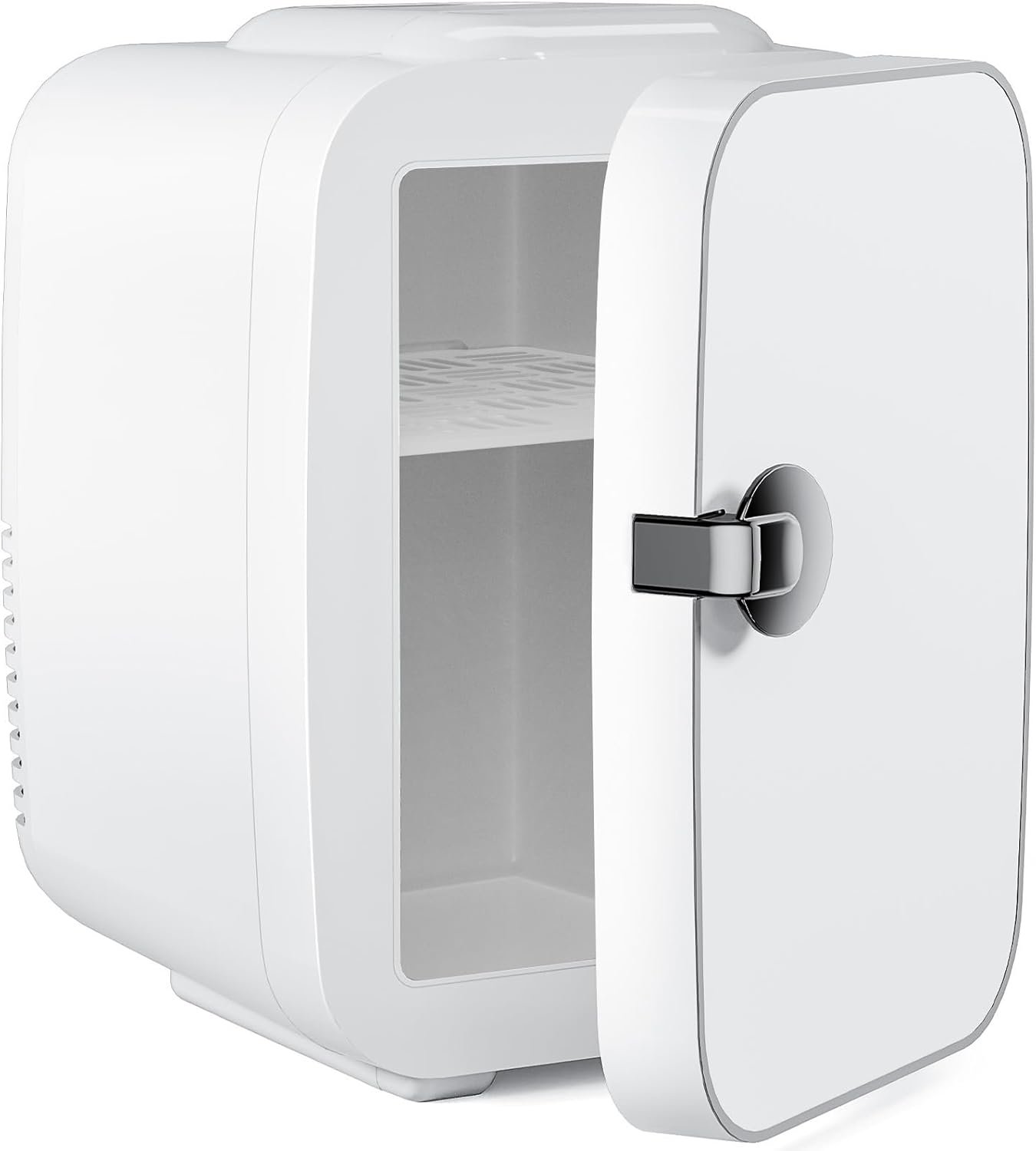 Sweetcrispy Small Refrigerator, Portable Mini Fridge 4L/6 Can Cooler & Warmer Compact Fridges for SkinCare,Food and Drinks, Bedroom, Dorm,Car,Office,White