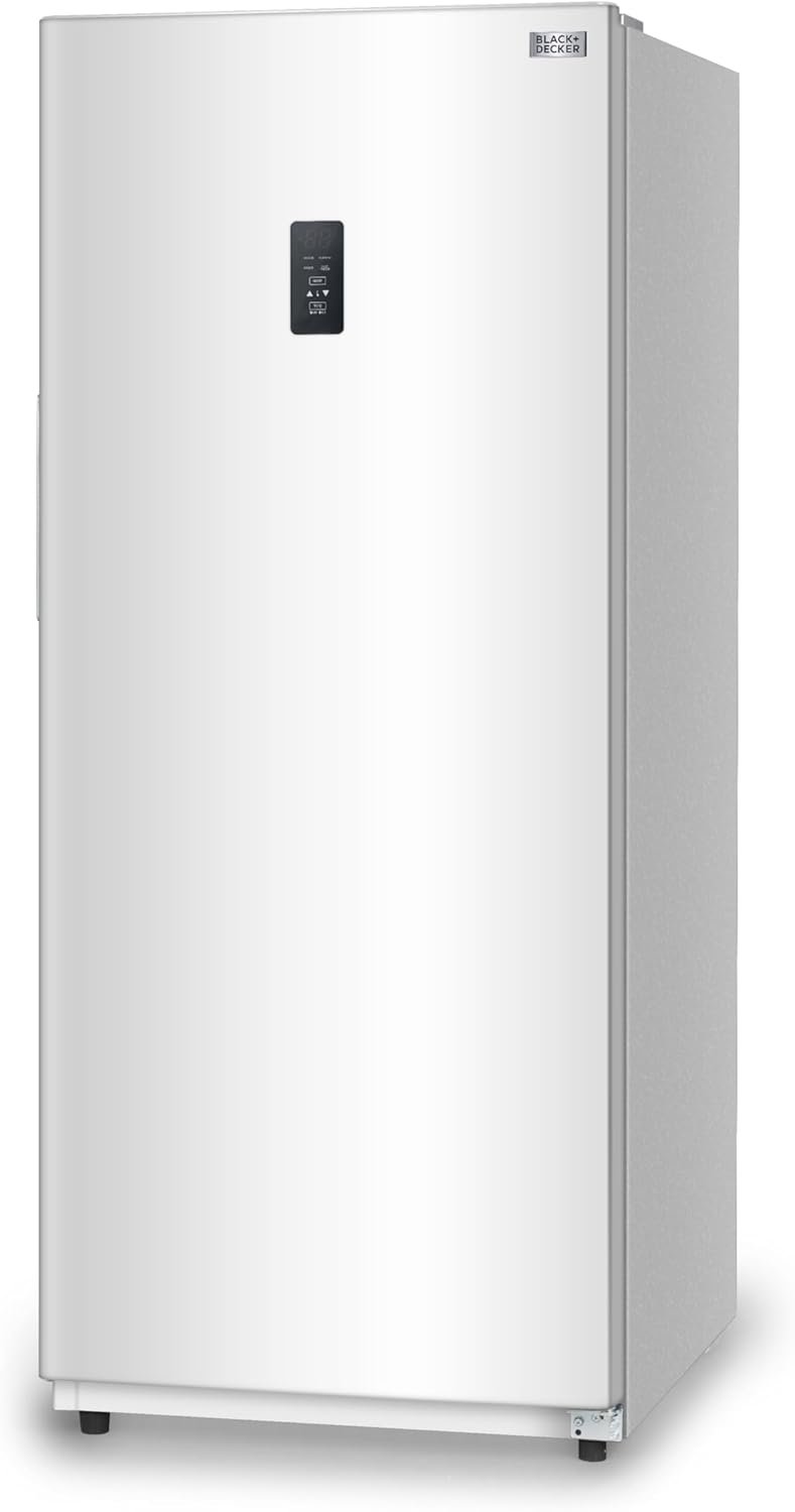 BLACK+DECKER 14 Cu. Ft. Convertible Freezer Refrigerator, Upright Freezer with Glass Shelves, ENERGY STAR rated, Frost Free, BUC1400XW, White