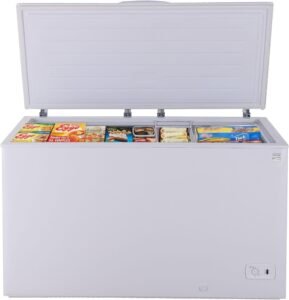Kenmore Deep Freezer - Chest Freezer, 1 Basket, Garage Ready, Meat Storage, Front Drain, Congelador For Home, Apartment, Basement, Dorm, Shed, Cottage, Manual Defrost, Stand Up, 14.6 Cubic Feet, White