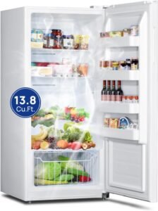 Smad 13.8 Cu.ft Upright Freezer Frost Free, Convertible Freezer Refrigerator with Drawer and Recessed Handle, Standing Freezer Upright for Garage, Home, Kitchen, Restaurant, White