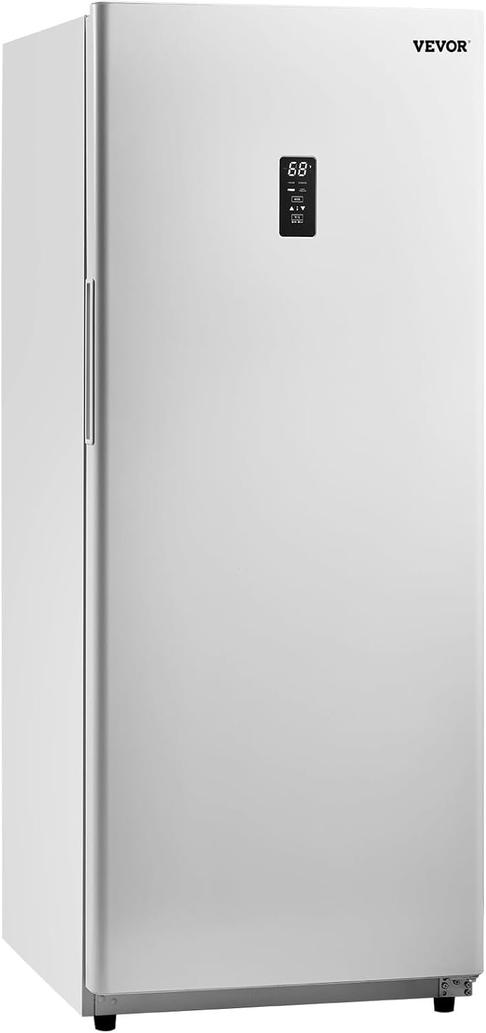 VEVOR Convertible Freezer/Refrigerator, 17 Cu.Ft Frost Free Upright Freezer with Temp Control Panel, Door Open too Long Alarm, Adjustable Shelves and LED, Standing Fridge for Kitchen, Office, Garage