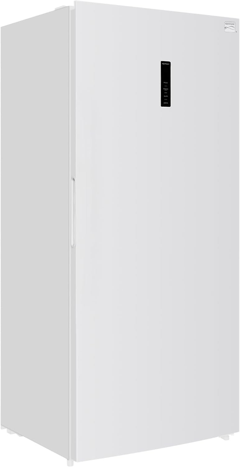 Kenmore 21.0 Cubic Feet Capacity Upright freezer - Convertible Refrigerator/Freezer, 4 Shelves, Garage Ready, Meat Storage, Auto Defrost, Congelador For Home, Apartment, Cottage, Basement,Dorm White