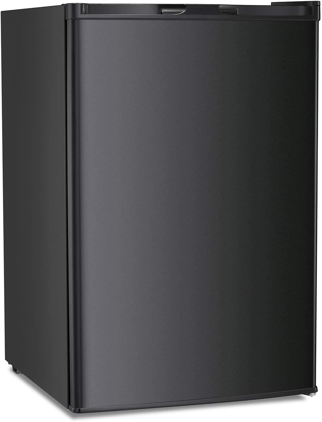 Antarctic Star Upright Freezer 3.0 Cu.ft, Compact Mini Freezer with Reversible Single Door, Temperature Control, Removable Shelves, Small freezer Stainless Steel for Dorms Home Office, Black