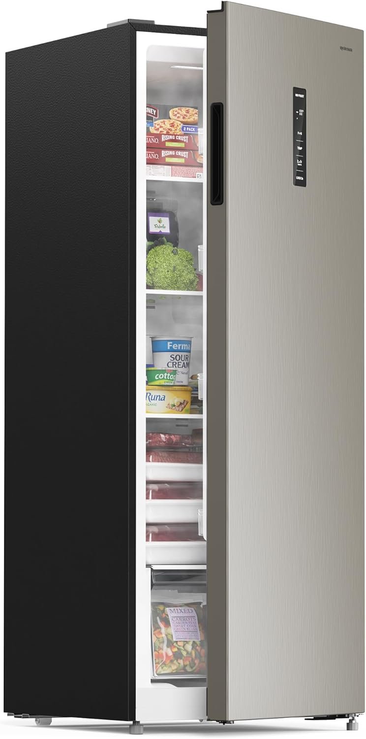 Upstreman 10.8 Cu.Ft. Upright Freezer, Convertible Freezer Refrigerator with Smart Electronic Control, Frost Free, Energy Star, Quiet Operation, Stand Up Freezer for Homes, Office, Garage-UP11