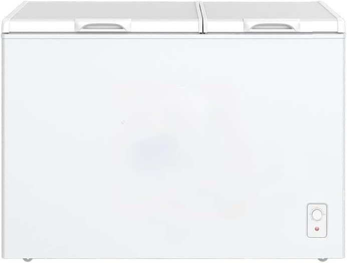 Chest Freezer 9.1 Cu.ft Double Door Deep Freezers with Removable Baskets,with 7 Temperature Settings, Perfect for Homes, Garages, Basements, RVs, White