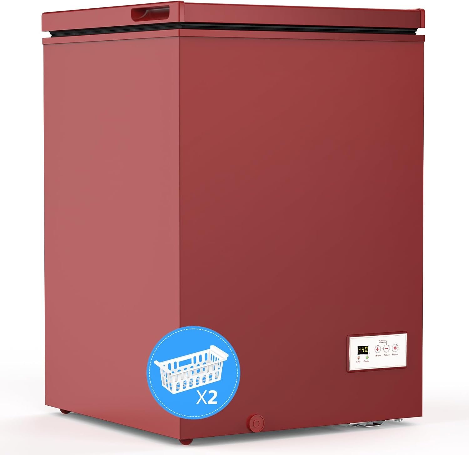 COWSAR 3.5 Cu.Ft Ultra-Low Temperature Chest Freezer, 14℉ to -40℉ Deep Freezer with 2 Removable Stainless Steel Baskets, Electronic Control, 7 Level Adjustable Thermostat