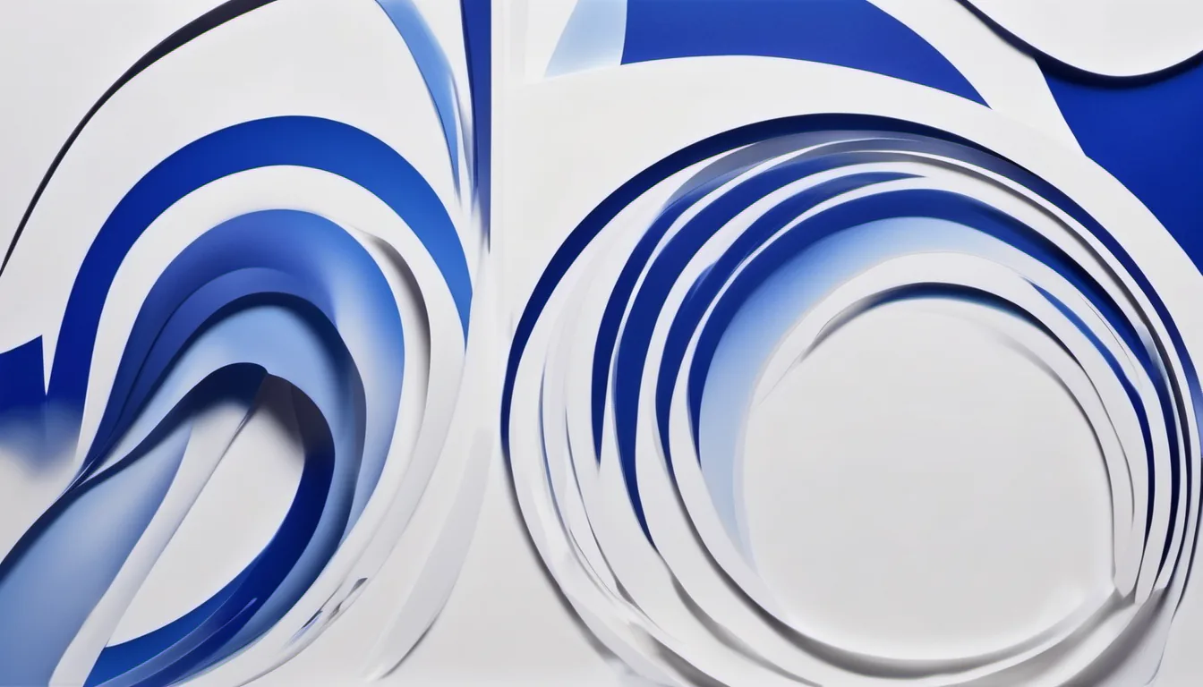 Abstract concentric quarter illustration in royal blue and powder blue on white — decorative header for Compact Freezers