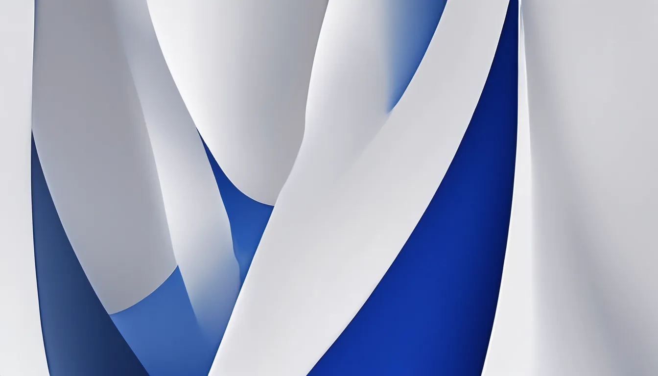 Abstract vertical shelf rhythm illustration in royal blue and powder blue on white — decorative header for Tips to Reduce Freezer Running Costs