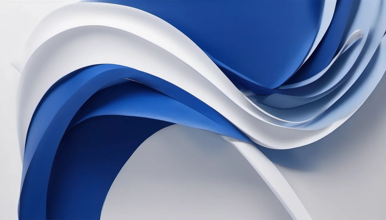 Abstract layered low ribbons illustration in royal blue and powder blue on white — decorative header for Freezing Fruits: Which Freeze Well and How to Prepare Them