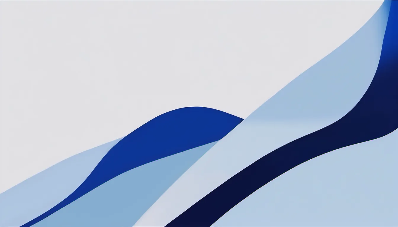 Abstract diagonal sweep illustration in royal blue and powder blue on white — decorative header for Garage Freezer Temperature Guide: What 'Garage Ready' Actually Means