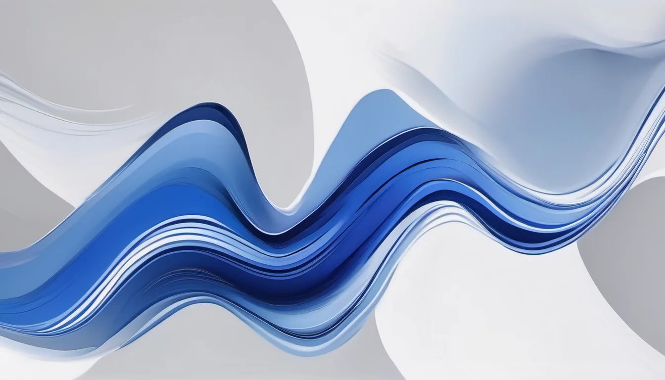 Abstract paired bands illustration in royal blue and powder blue on white — decorative header for Where to Place a Freezer: Room, Location, and Placement Factors