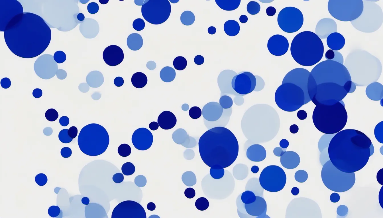 Abstract scatter field illustration in royal blue and powder blue on white — decorative header for Freezer Door or Lid Not Closing Properly: Causes and Fixes