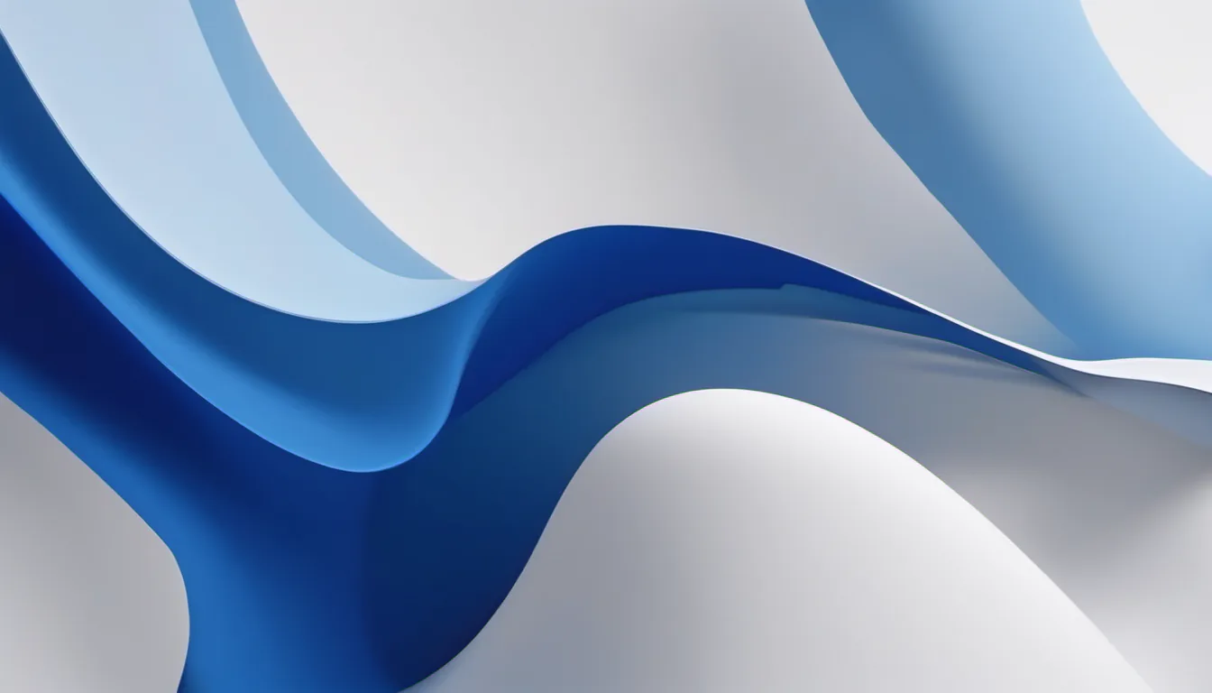 Abstract column and halo illustration in royal blue and powder blue on white — decorative header for Freezer Making Noise: Diagnosing Common Sounds