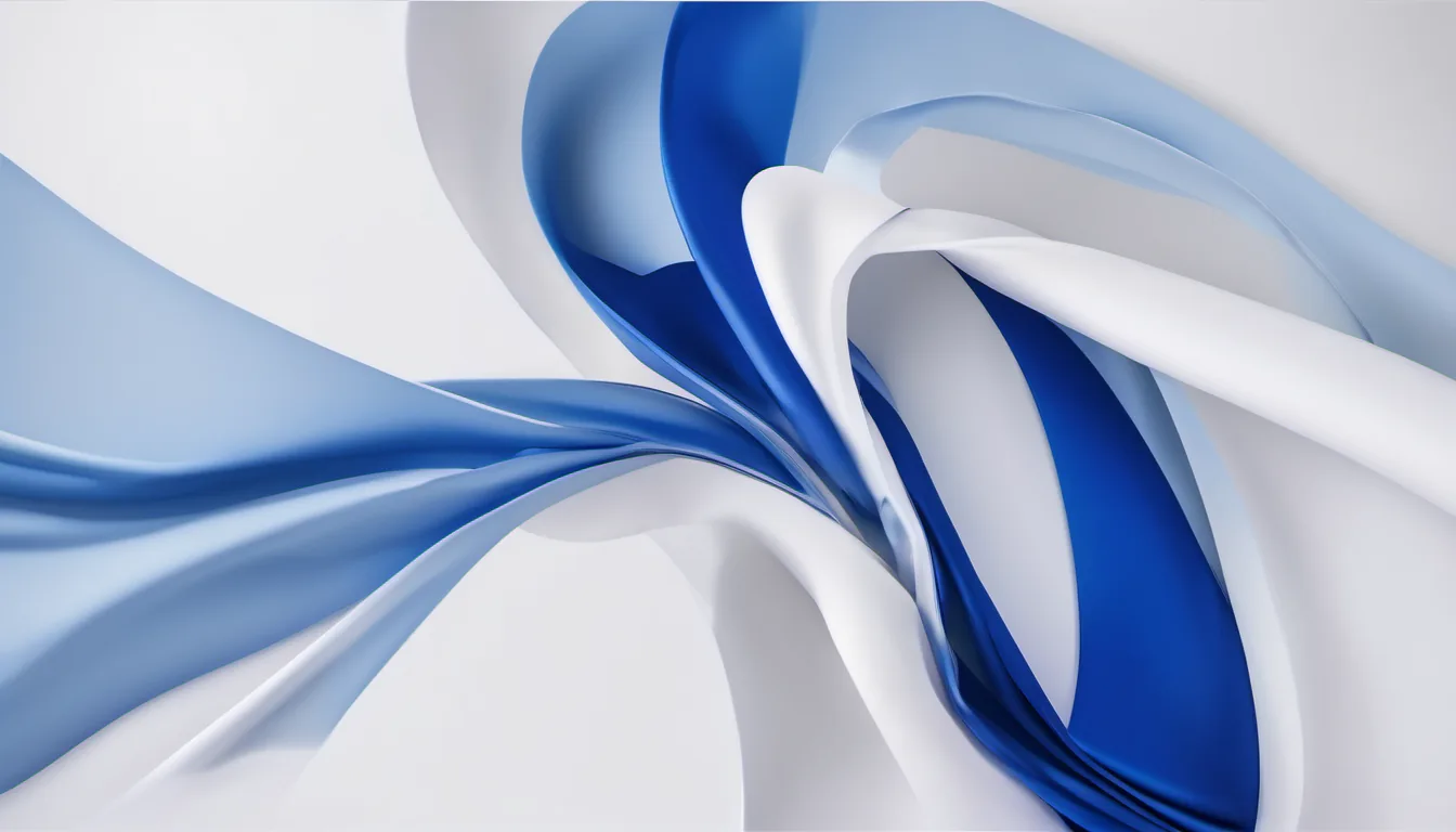 Abstract broken ribbon illustration in royal blue and powder blue on white — decorative header for How to Clean a Freezer