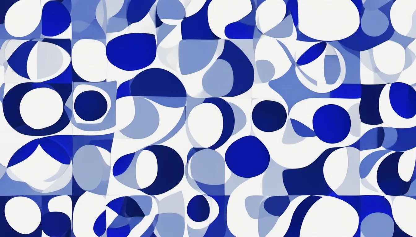 Abstract vertical shelf rhythm illustration in royal blue and powder blue on white — decorative header for Freezer Power Outage Guide: How Long Is Food Safe?